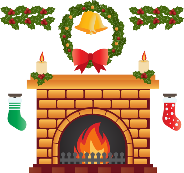 Transparent Furnace Chimney Fireplace Christmas Decoration Food for Christmas