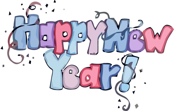 Transparent new-year Text Font Pink for Happy New Year for New Year