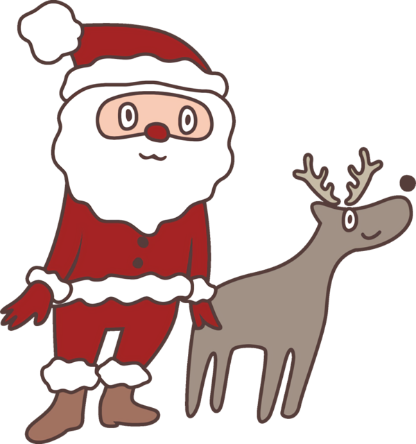 Transparent Cartoon Santa Claus Deer for Christmas
