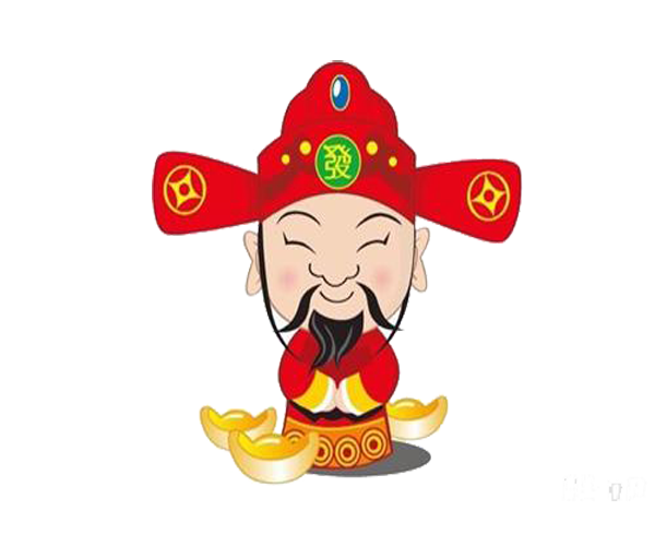 Transparent Caishen Chinese New Year Deity Food Sombrero for New Year