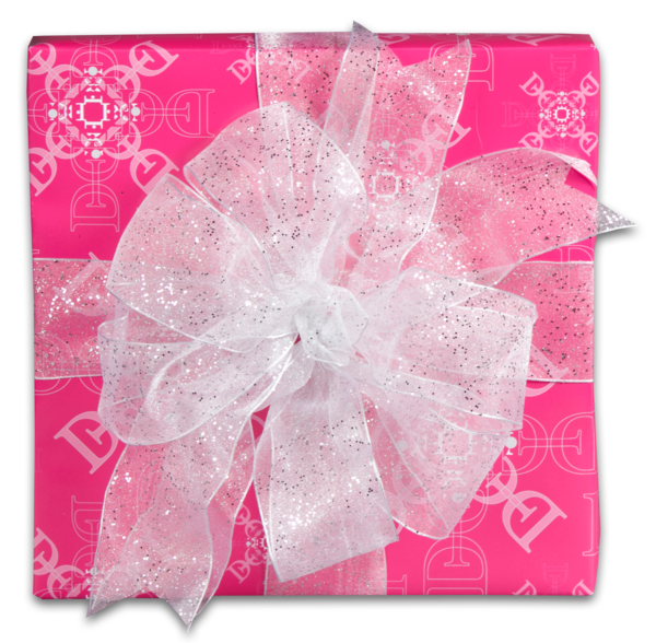 Transparent Paper Gift Wrapping Gift Pink Flower for Christmas