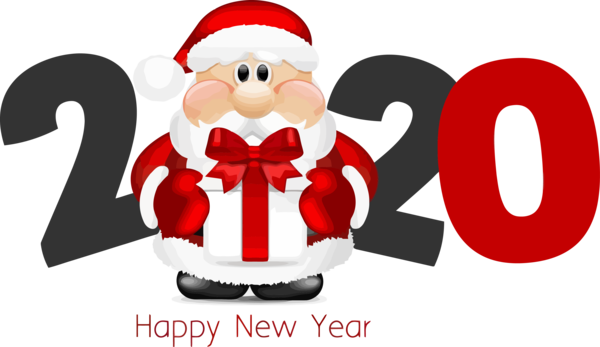 Transparent new-year Santa claus Christmas Red for Happy New Year 2020 for New Year