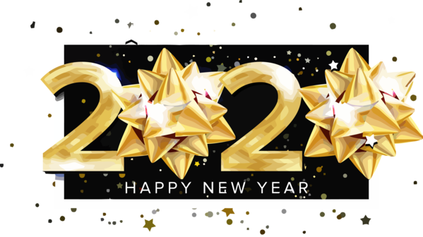 Transparent new-year Text Font Star for Happy New Year 2020 for New Year