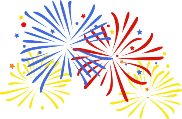 Transparent Fireworks Email Blog Flower Line for New Year