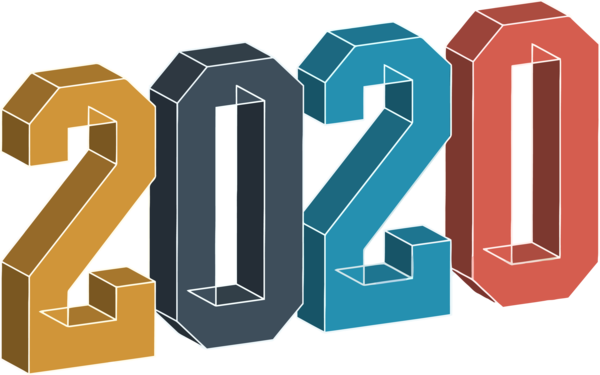 Transparent new-year Font Text Logo for Happy New Year 2020 for New Year