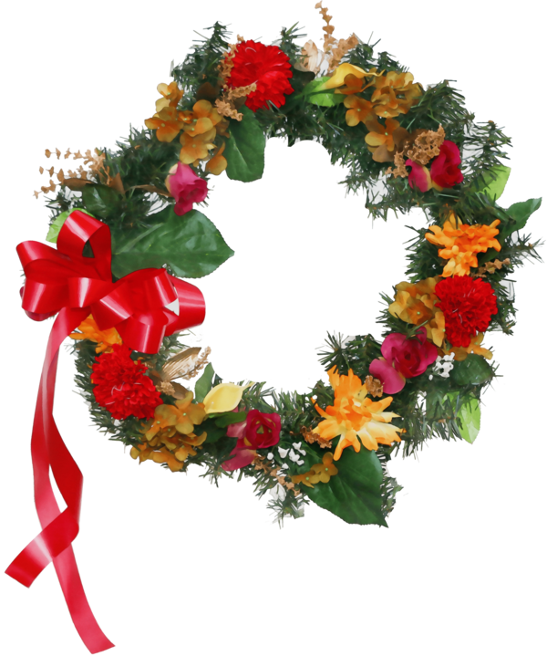 Transparent Floral Design Wreath Flower Christmas Decoration for Christmas