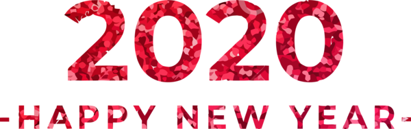 Transparent new-year Pink Text Red for Happy New Year 2020 for New Year