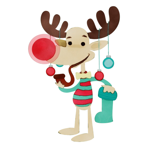 Transparent Christmas Reindeer Cartoon Deer for Christmas