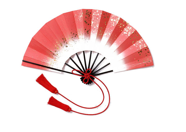 Transparent Japan Paper Hand Fan Red for New Year
