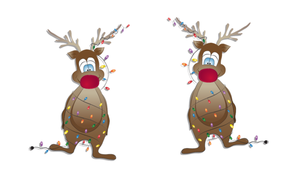 Transparent Reindeer Christmas Cartoon Deer for Christmas