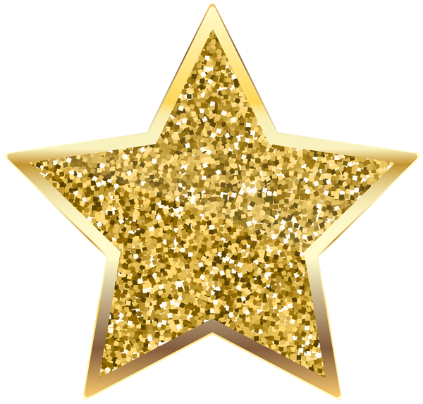 Transparent Glitter Gold Symbol Christmas Ornament Star for Christmas
