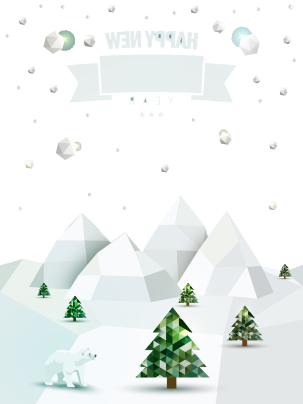 Transparent Poster Winter Snow Triangle for Christmas