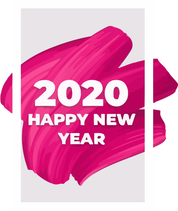 Transparent new-year Pink Text Magenta for Happy New Year 2020 for New Year