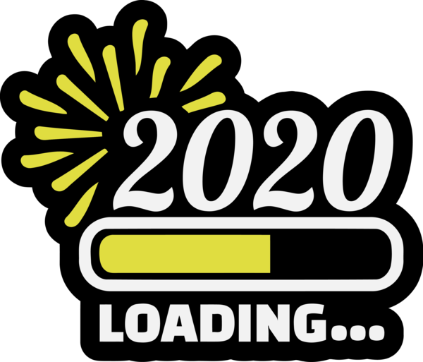 Transparent new-year Text Logo Symbol for Happy New Year 2020 for New Year