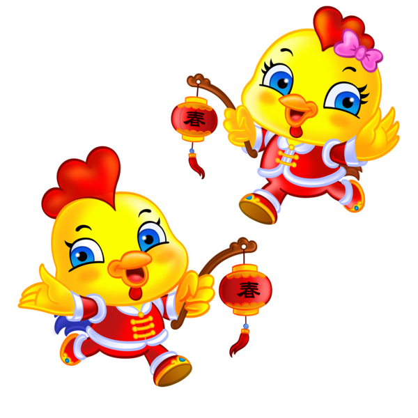 Transparent Chicken Chinese Zodiac Chinese New Year Emoticon Heart for New Year