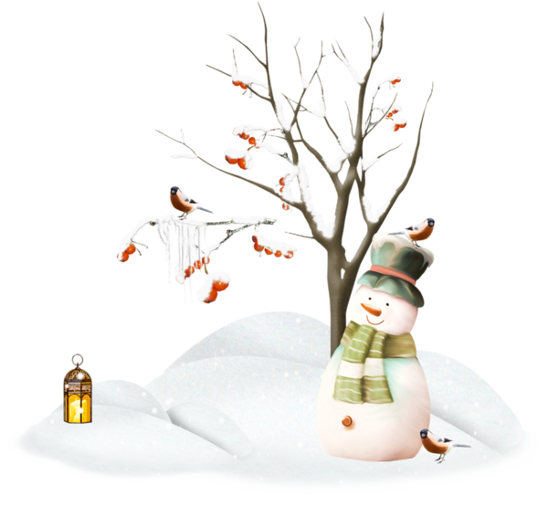 Transparent Snowman Snow Christmas Flower Branch for Christmas