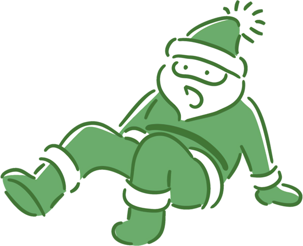 Transparent Green Cartoon Fictional Character for Christmas