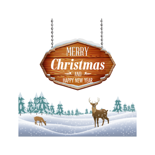 Transparent Christmas Gift Artworks Logo Reindeer for Christmas