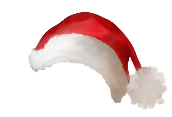 Transparent Santa Claus Hat Cap Petal Red for Christmas