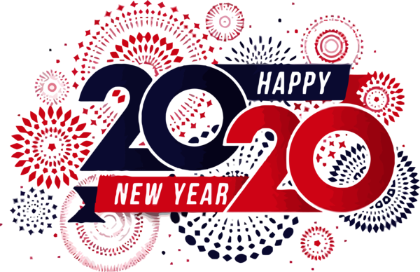 Transparent new-year Text Font Logo for Happy New Year 2020 for New Year