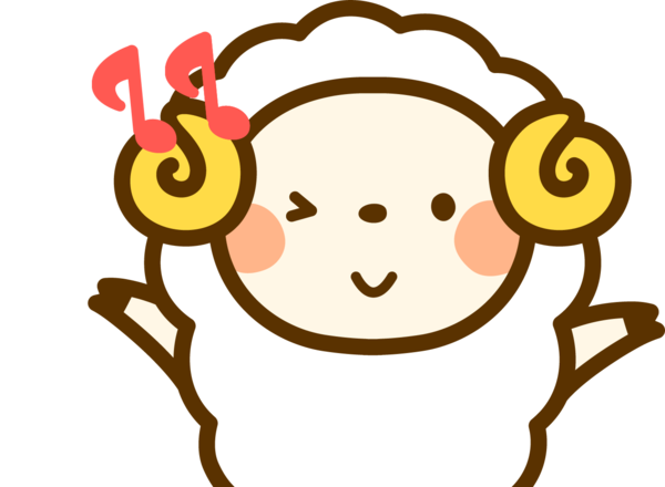 Transparent Sheep Pointer New Year Card Facial Expression Smile for New Year