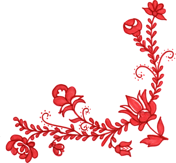 Transparent Flower Red Floral Design Heart Point for Christmas
