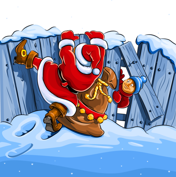 Transparent Santa Claus Christmas Fence Recreation for Christmas