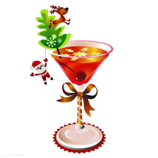 Transparent Cocktail Martini Drink Non Alcoholic Beverage Cosmopolitan for Christmas