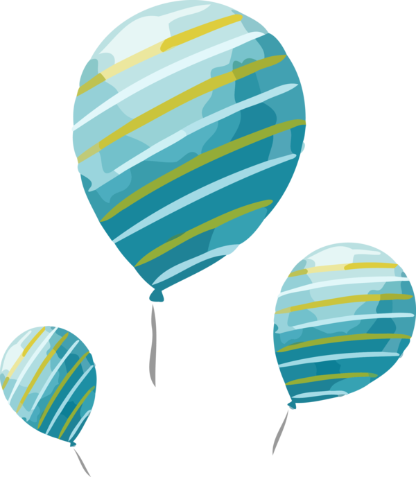 Transparent new-year Balloon Turquoise Line for New Year Party for New Year