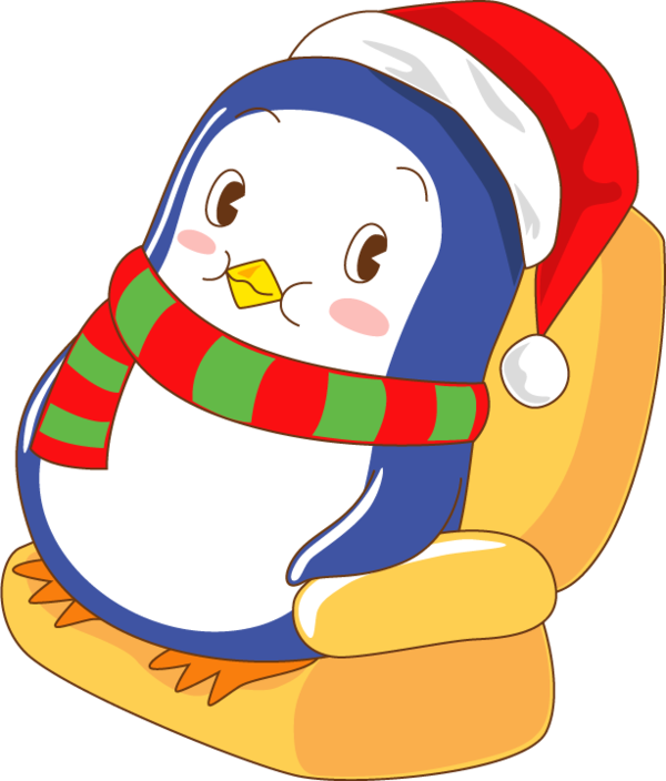 Transparent Penguin Christmas Cartoon Area Line for Christmas
