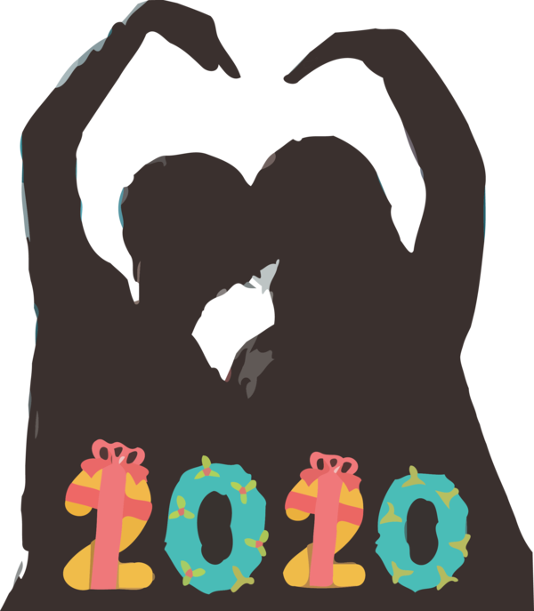 Transparent new-year Love Gesture for Happy New Year 2020 for New Year