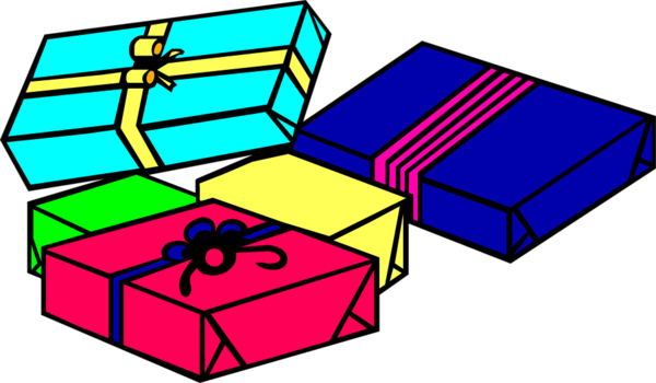 Transparent Gift Cartoon Birthday Square Angle for Christmas