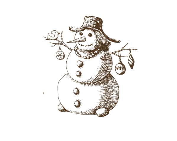 Transparent Snowman Christmas Drawing for Christmas