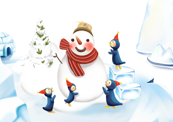 Transparent Christmas Snow Snowman Flightless Bird for Christmas