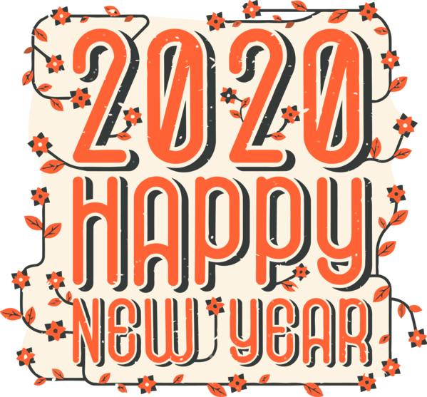 Transparent new-year Font Text for Happy New Year 2020 for New Year