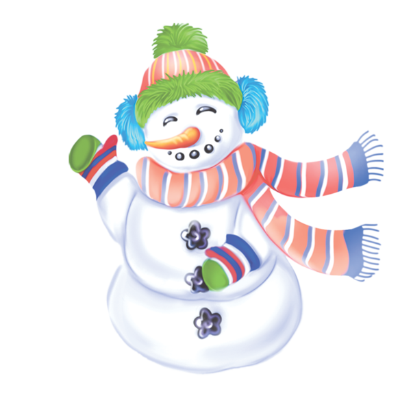 Transparent Winter Snowman Cartoon Holiday Ornament for Christmas