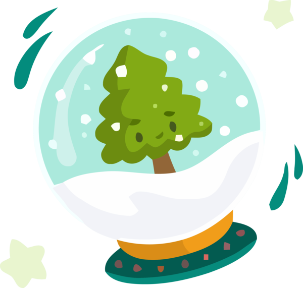 Transparent christmas Green Plant for Snow Globe for Christmas