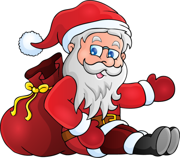 Transparent Santa Claus Cartoon Gift Christmas for Christmas