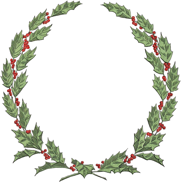 Transparent Wreath Christmas Day Invitation Holly Leaf for Christmas