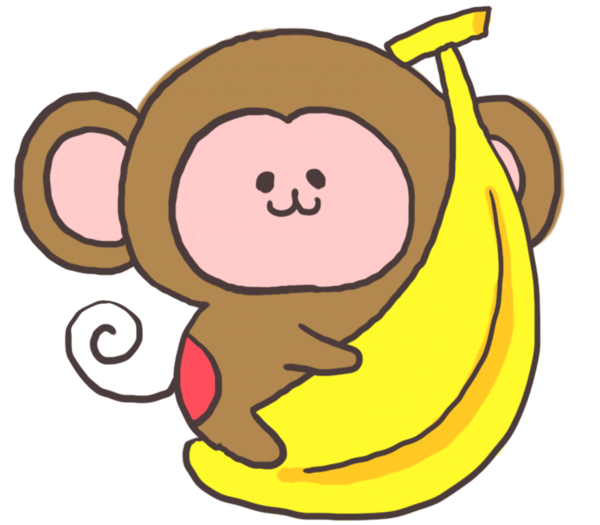 Transparent Monkey Cartoon New Year Card Yellow Nose for New Year