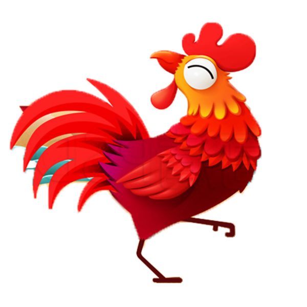 Transparent Chicken Chinese New Year Rooster Bird for New Year