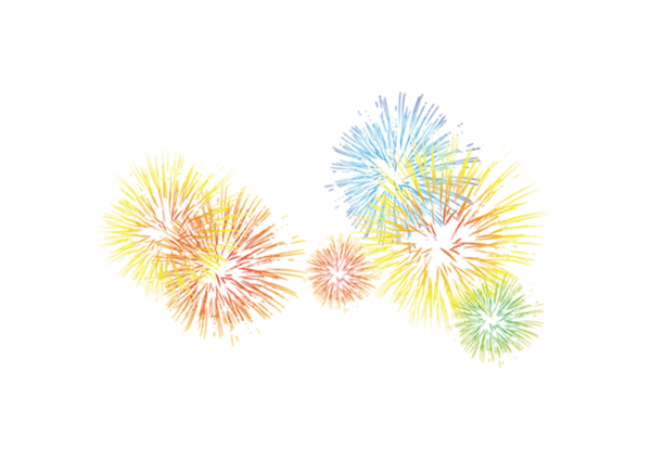 Transparent Fireworks Chemical Element Computer Flower Symmetry for New Year