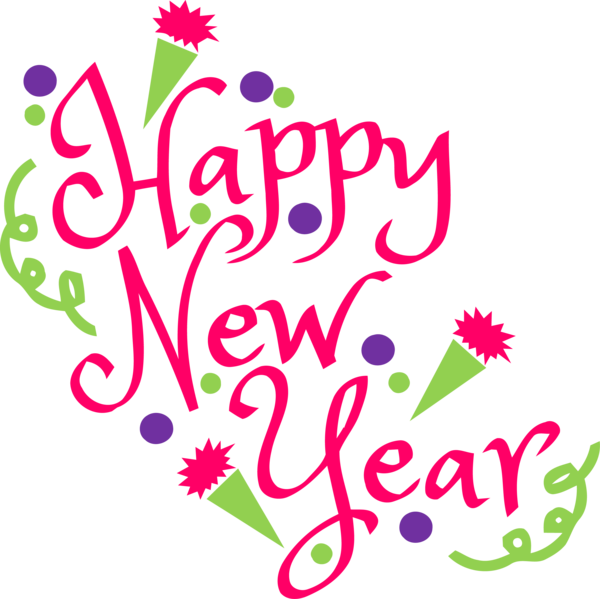 Transparent new-year Text Pink Font for Happy New Year for New Year