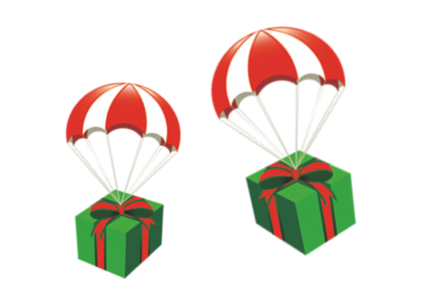 Transparent Gift Parachute Balloon Heart Christmas Ornament for Christmas