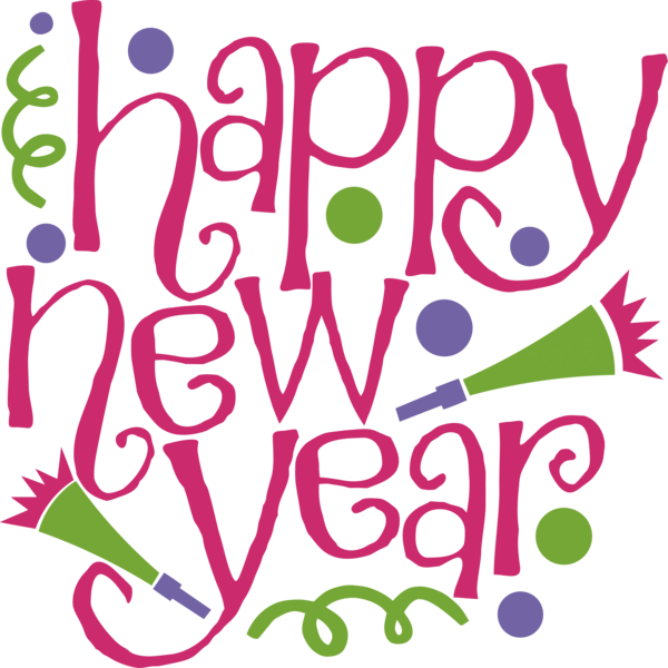 Transparent new-year Font Text Pink for Happy New Year for New Year