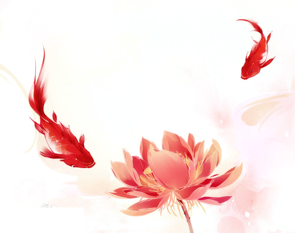 Transparent Beijing Watercolor Painting Nelumbo Nucifera Flower Petal for New Year