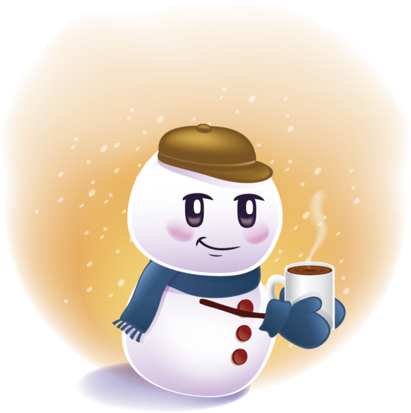 Transparent Snowman Scarf Snow Cartoon for Christmas