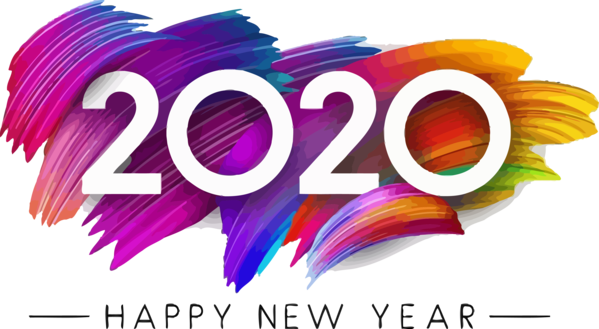 Transparent new-year Text Font Line for Happy New Year 2020 for New Year