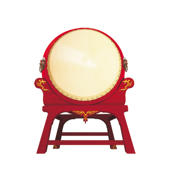 Transparent Gong Drum Bass Drum Red for New Year
