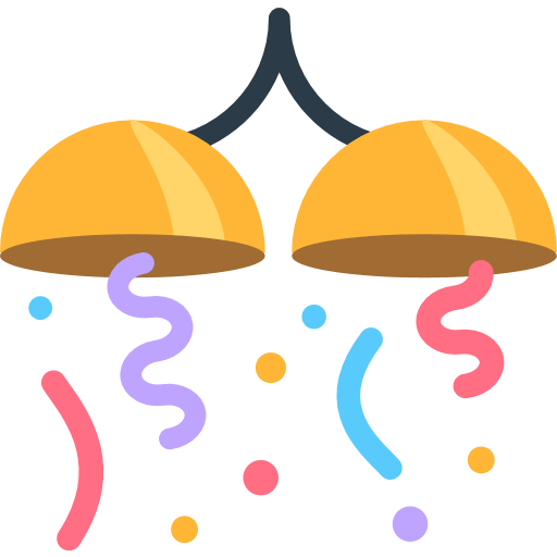 Transparent Emoji Confetti Symbol Text for New Year